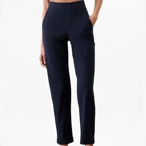 Athleta Brooklyn Mid Rise Ankle Pant with Pockets Navy Blue Size 14 198671